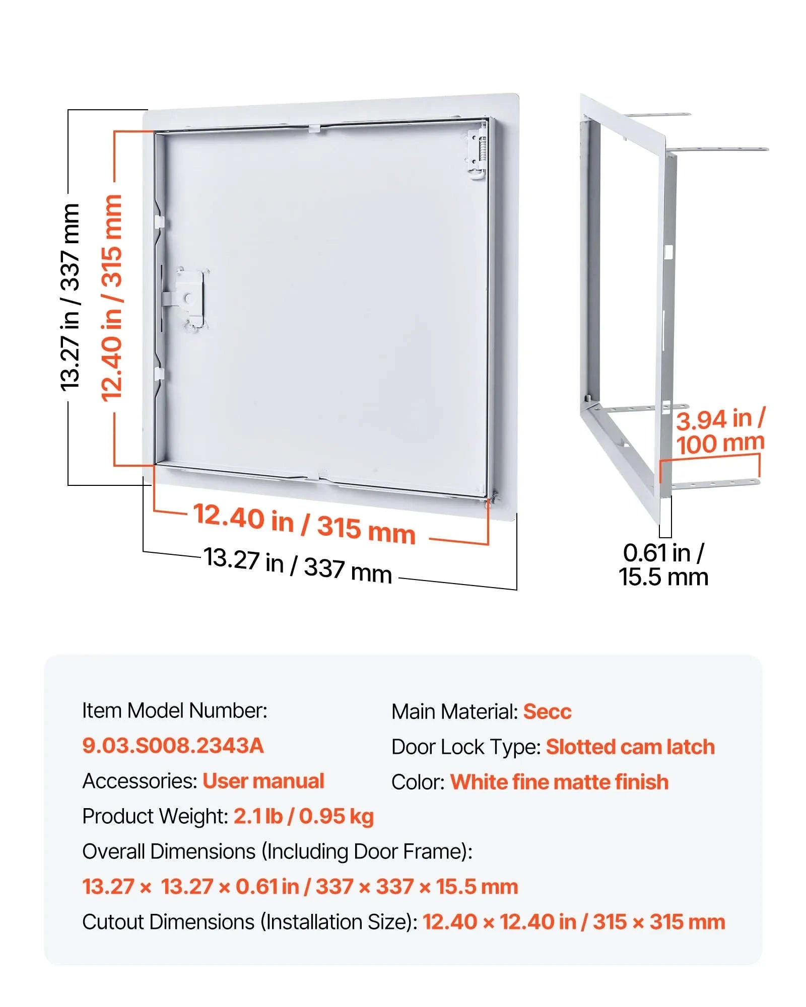 Galvanized Steel Access Panel for Drywall, Ceiling, Plumbing and Electrical Access-12x12inch / United States
