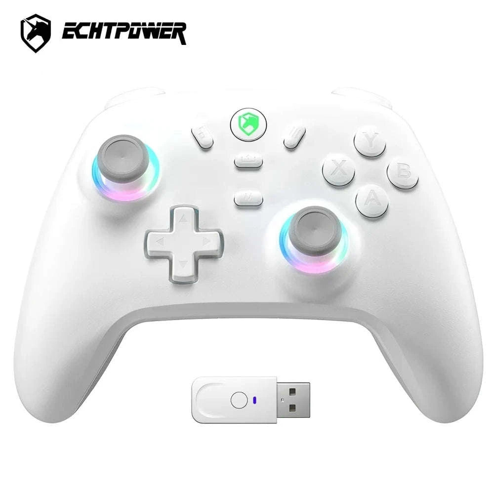 Game Controller with Hall Effect Joysticks, Hair Triggers & Adjustable Vibration-WHITE / United States