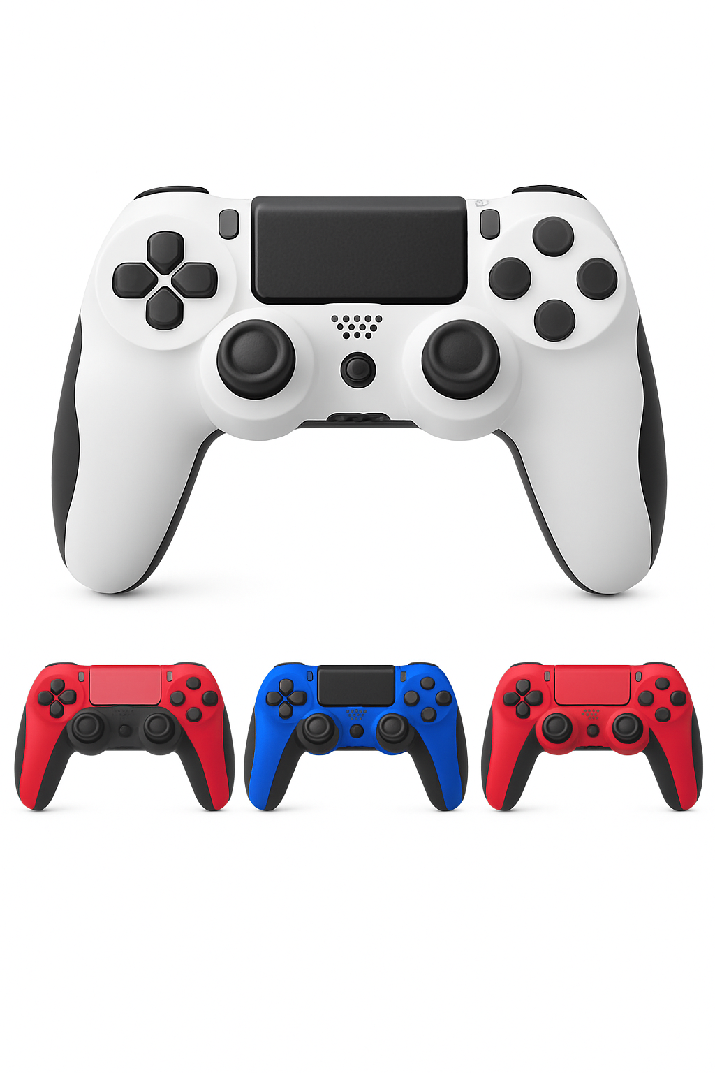 Wireless Bluetooth Gamepad with Double Vibration, 6-Axis Control, Touchpad, Microphone and Earphone Port for Console and PC