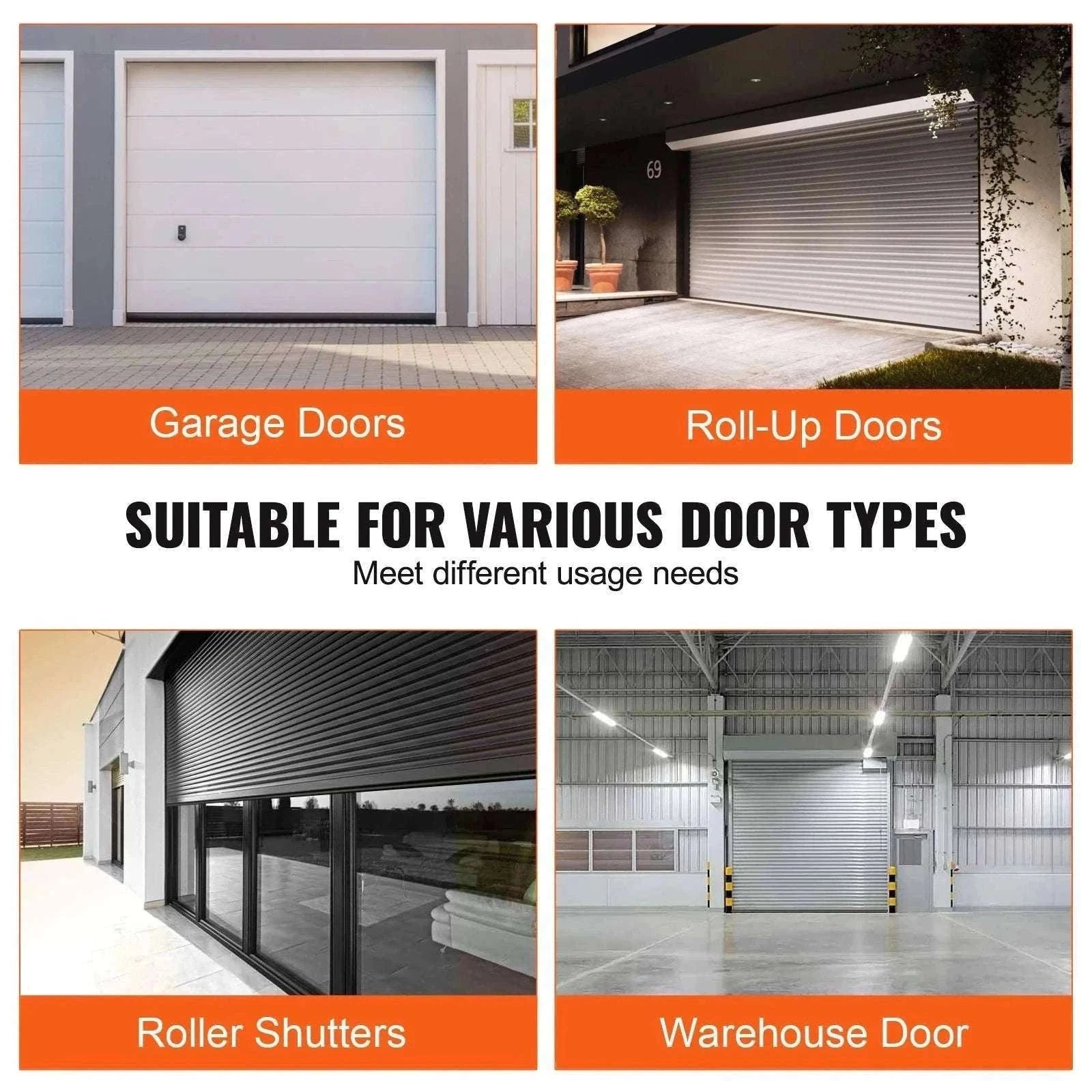 Garage Door Bottom Seal Rubber Strip U Shape Weatherproof Seal-16ft 4.8m / spain