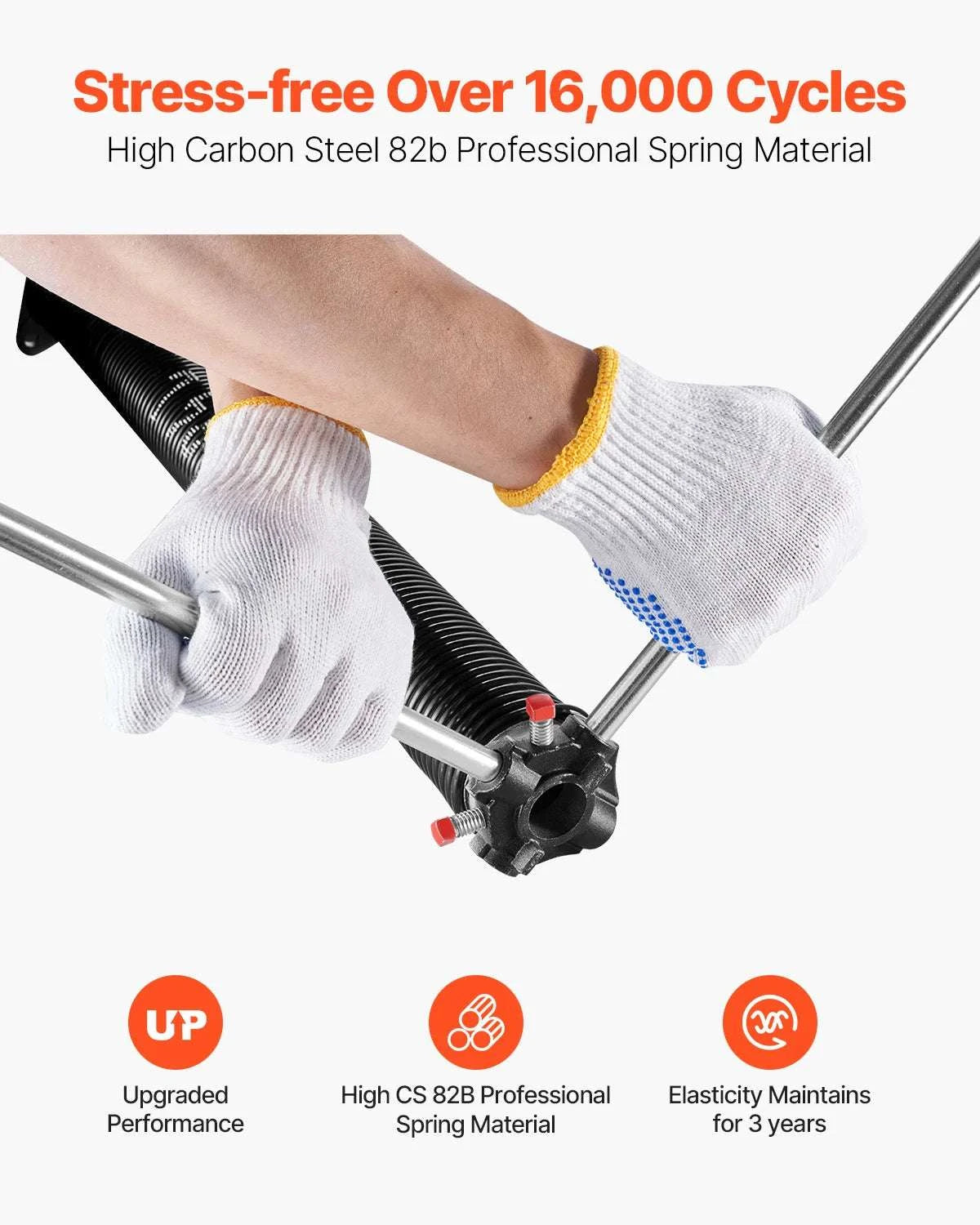 Garage Door Torsion Springs Pair 16,000 Cycles Black Coated-0.234 x2 x31in / UNITED KINGDOM