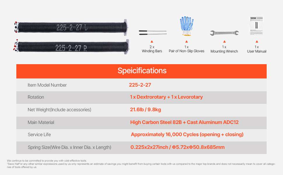 Garage Door Torsion Springs Pair 16,000 Cycles Black Coated-0.234 x2 x31in / UNITED KINGDOM