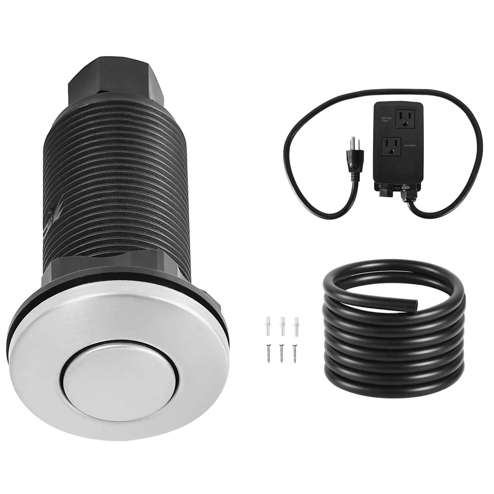 Garbage Disposal Air Switch Kit Dual Outlet Stainless Steel On/Off Button-Canada