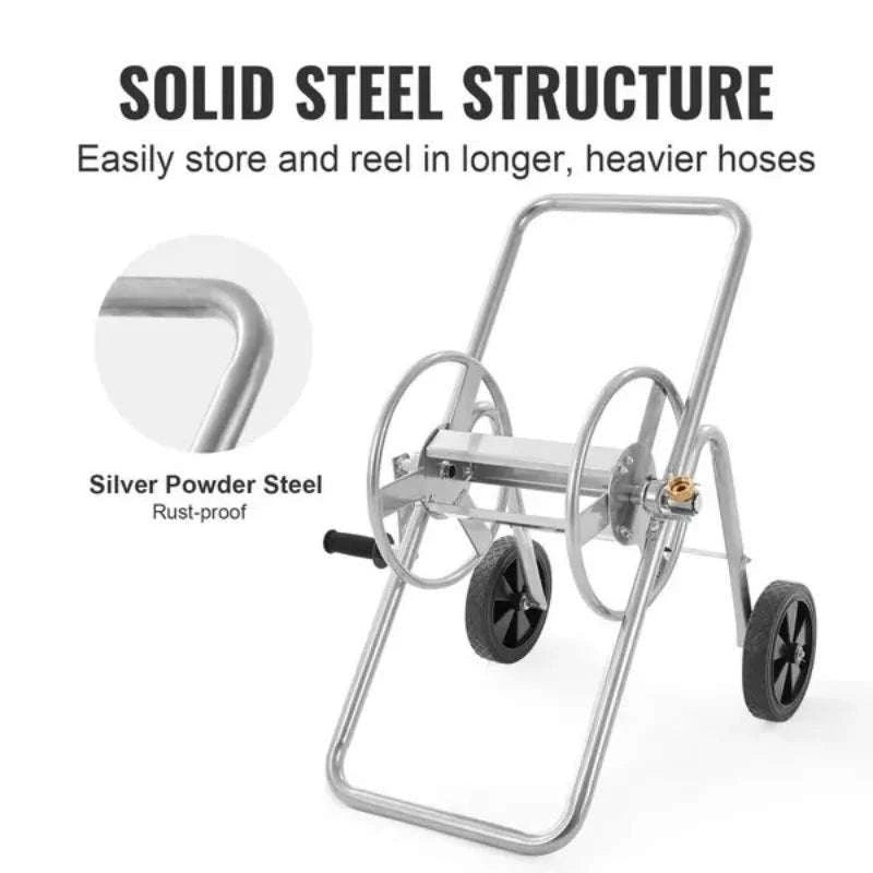 Garden Hose Reel Cart Holds 175 ft Hose with Wheels-United States