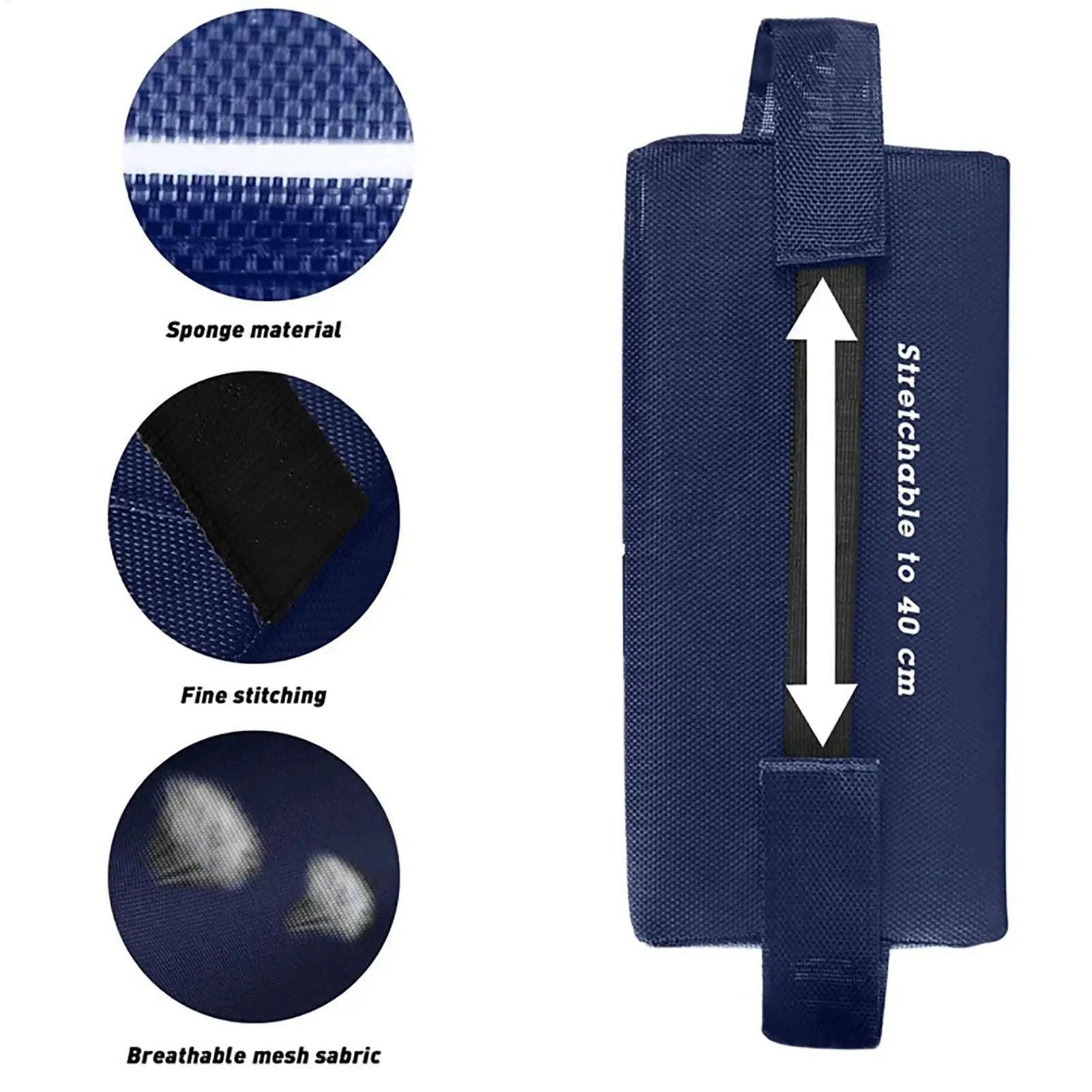 Garden Lounger Cushion Neck Pillow with Adjustable Strap-dark blue