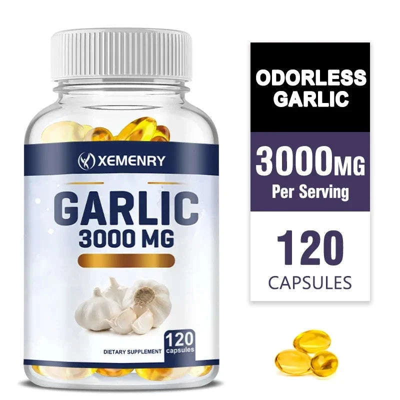Garlic Capsules 3000mg – Immune & Cardiovascular Support-United States / 120 Capsules