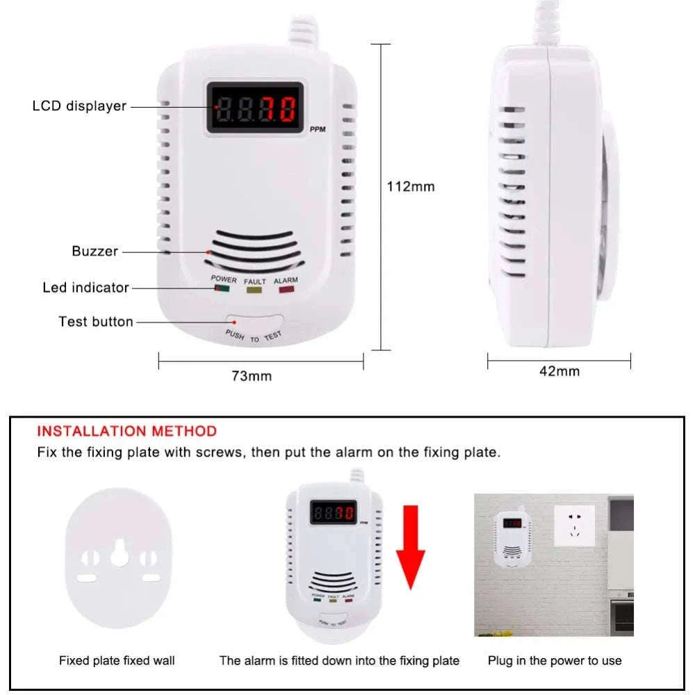 Gas Detector and Carbon Monoxide Alarm for Home Safety-CO and Gas Detector