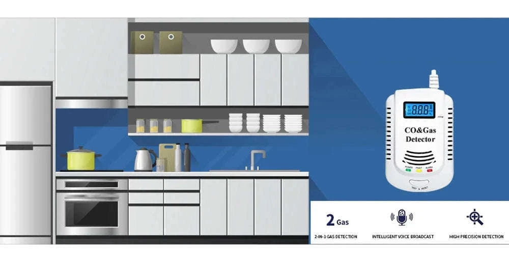 Gas Detector and Carbon Monoxide Alarm for Home Safety-CO and Gas Detector
