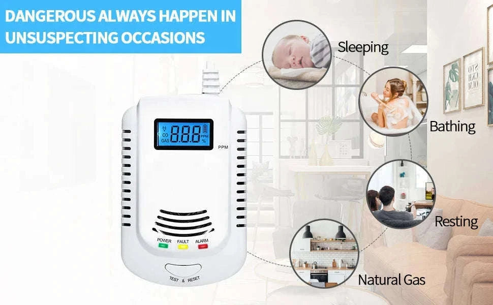 Gas Detector and Carbon Monoxide Alarm for Home Safety-CO and Gas Detector