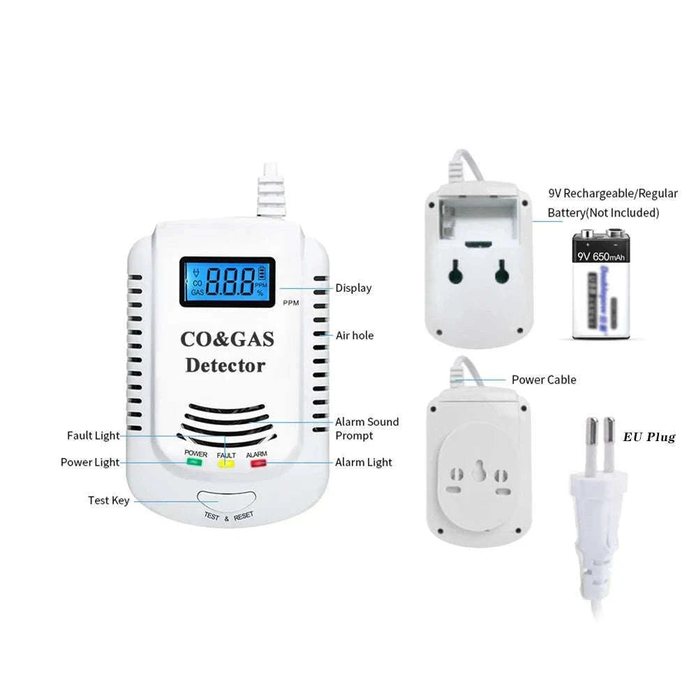 Gas Detector and Carbon Monoxide Alarm for Home Safety-CO and Gas Detector