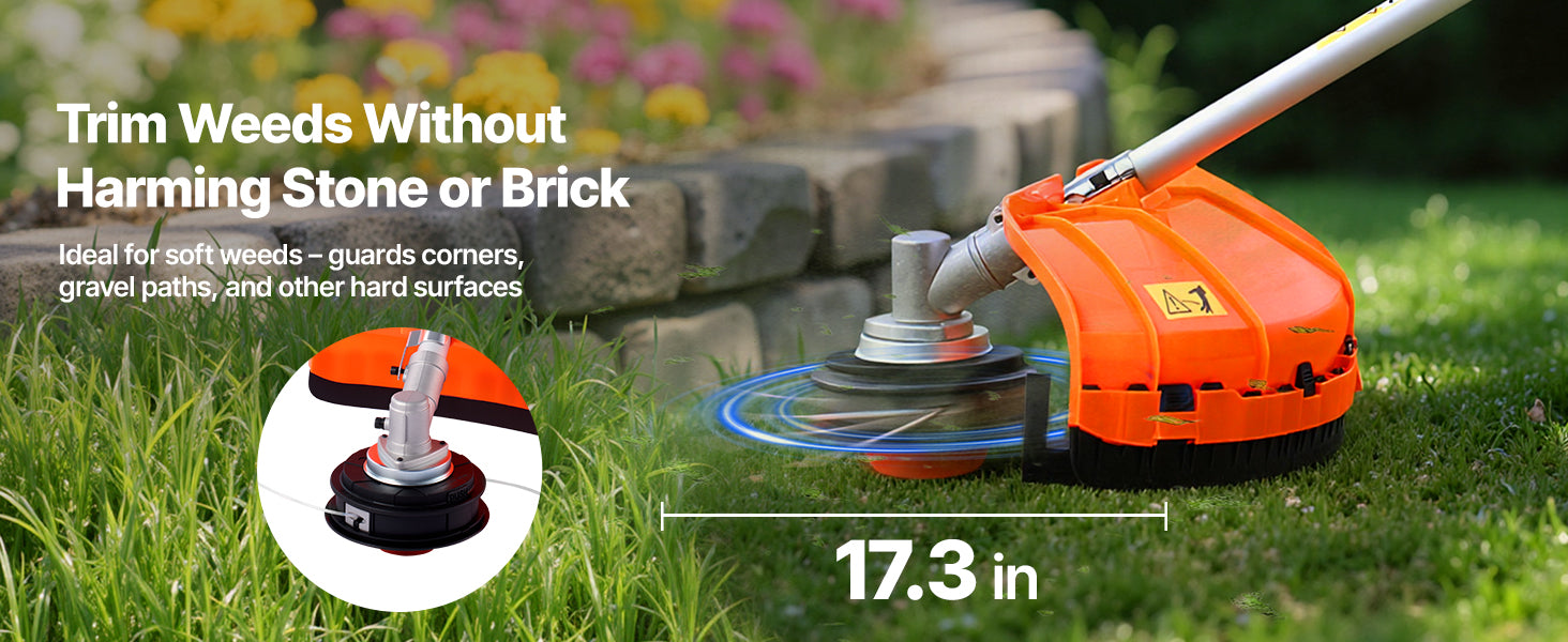 SucceBuy Gas Hedge Trimmer 2 Cycle Gas Power Handheld Hedge Trimmer Weed Eater with Protective Gear Set for Trimming Shrub Bush