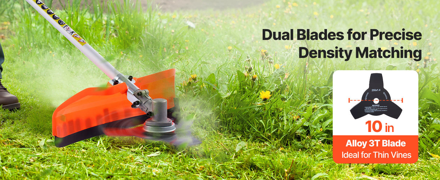 SucceBuy Gas Hedge Trimmer 2 Cycle Gas Power Handheld Hedge Trimmer Weed Eater with Protective Gear Set for Trimming Shrub Bush
