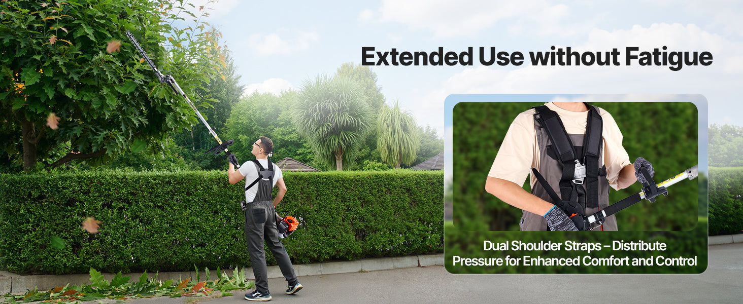 SucceBuy Gas Hedge Trimmer 2 Cycle Gas Power Handheld Hedge Trimmer Weed Eater with Protective Gear Set for Trimming Shrub Bush