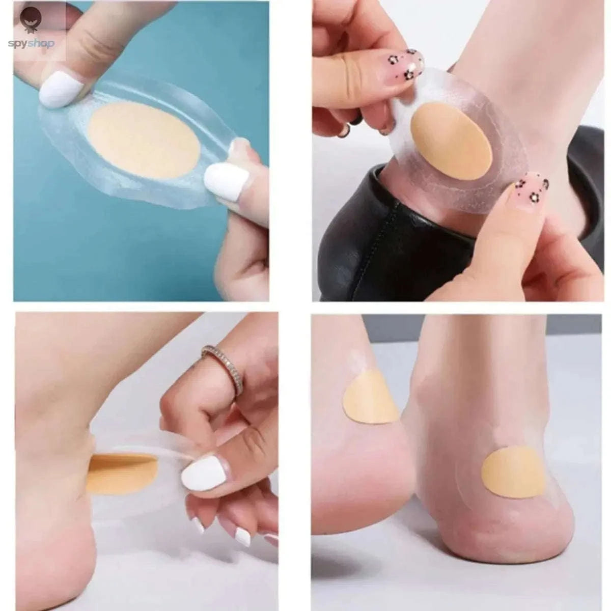 Gel Grip Heel Protectors – Adhesive Cushioned Pads for Blister-Free Comfort-WHITE