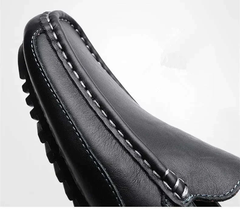 Genuine Leather Breathable Slip-On Loafers for Men-YELLOW / 42