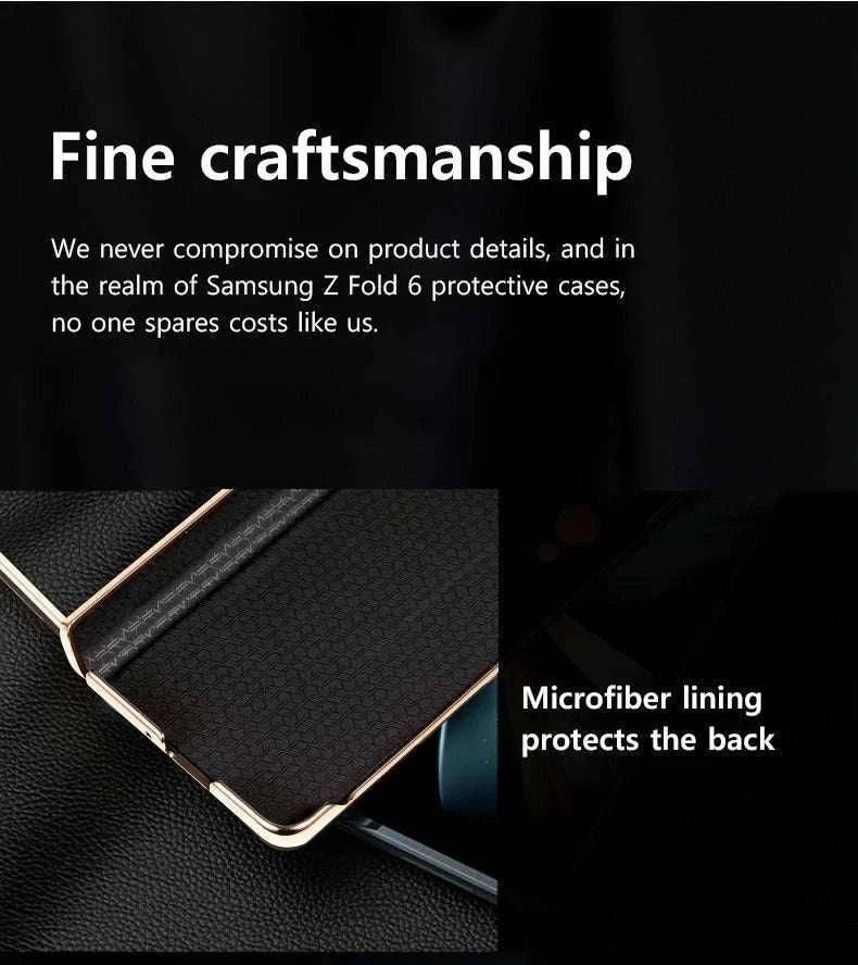 Genuine Leather Case with Magnetic Hinge Stand for Samsung Galaxy Z Fold-photo colour / For Galaxy Z fold 3