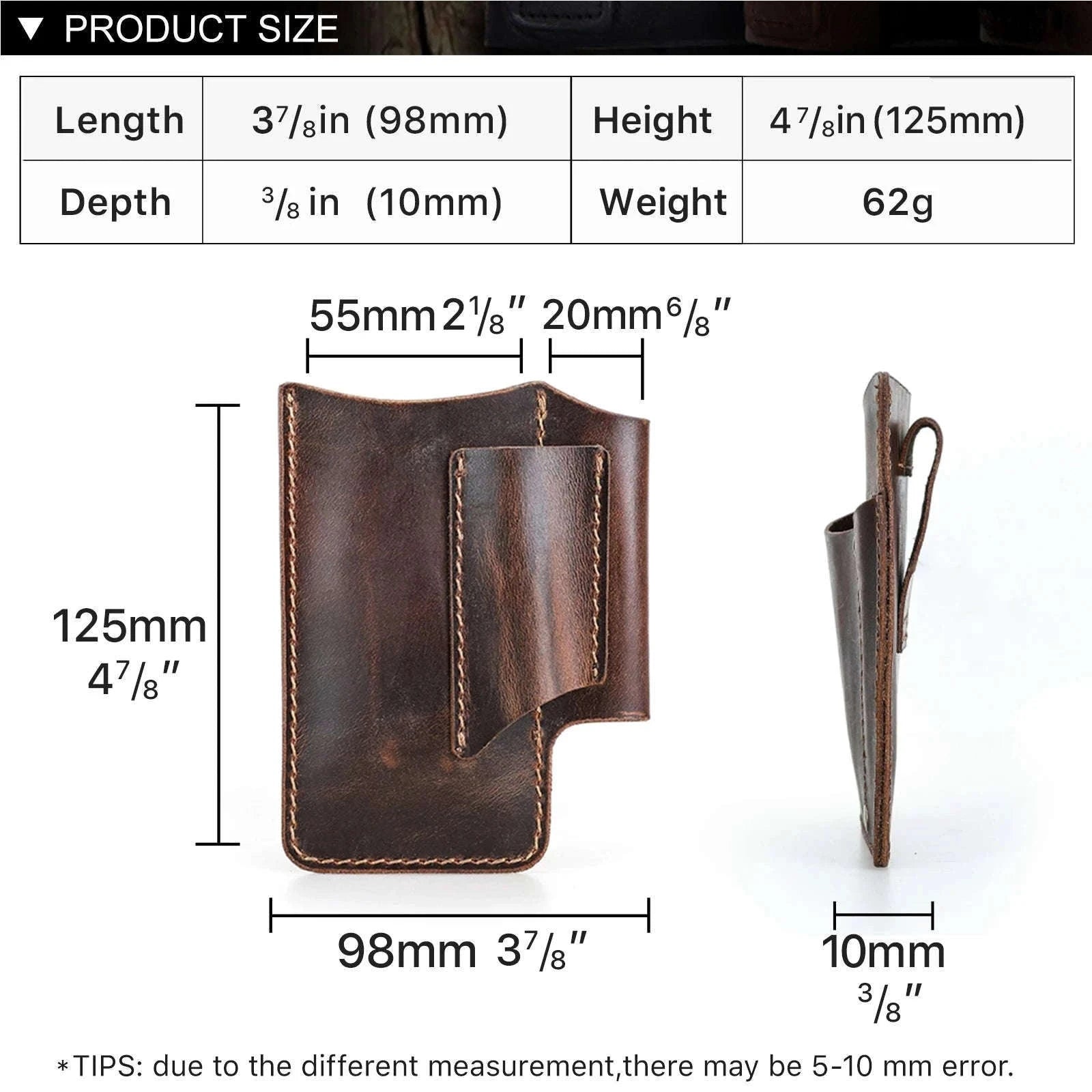 Genuine Leather Tactical Tool Belt Pouch for Outdoor & Work Use-