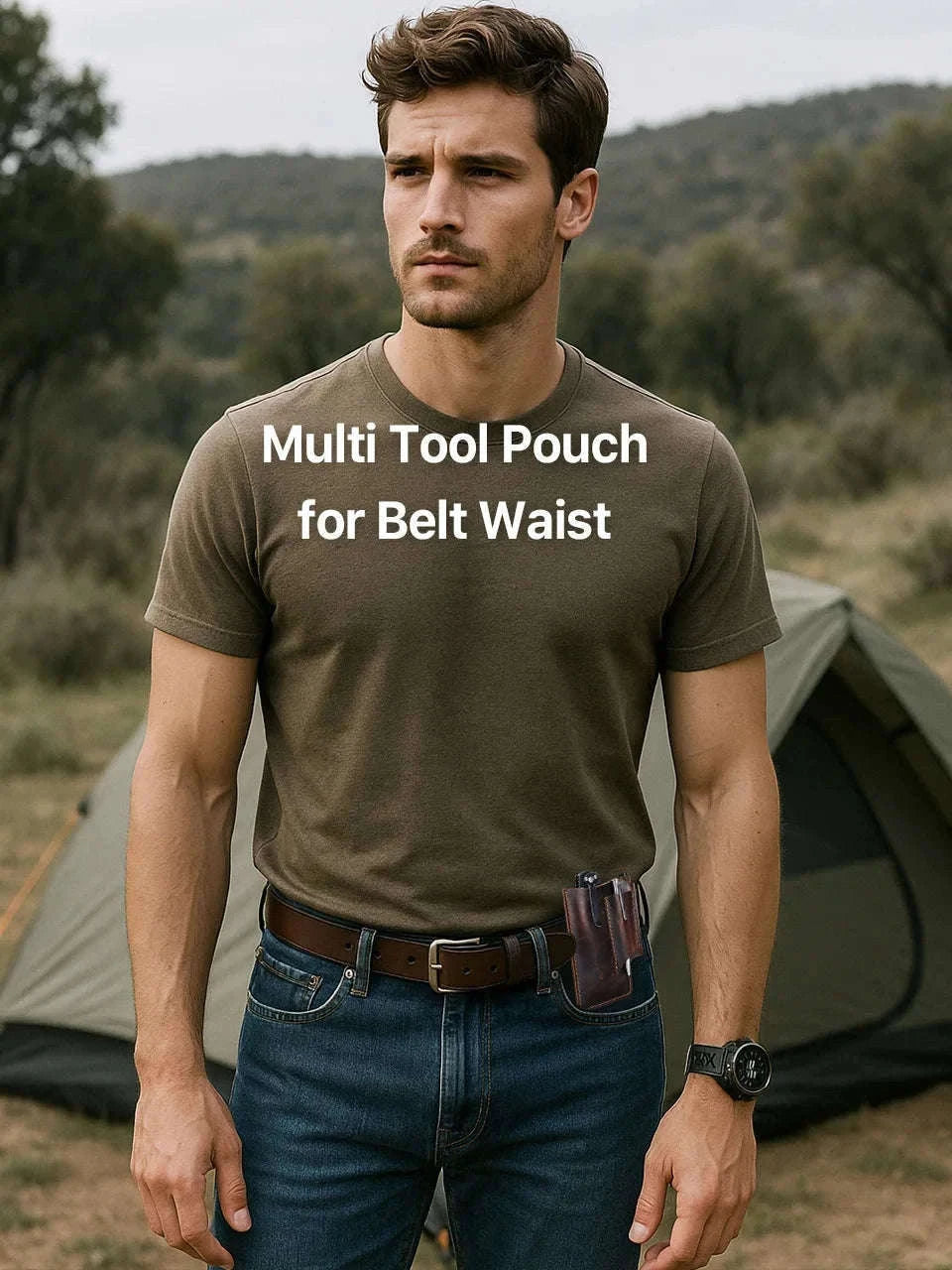 Genuine Leather Tactical Tool Belt Pouch for Outdoor & Work Use-