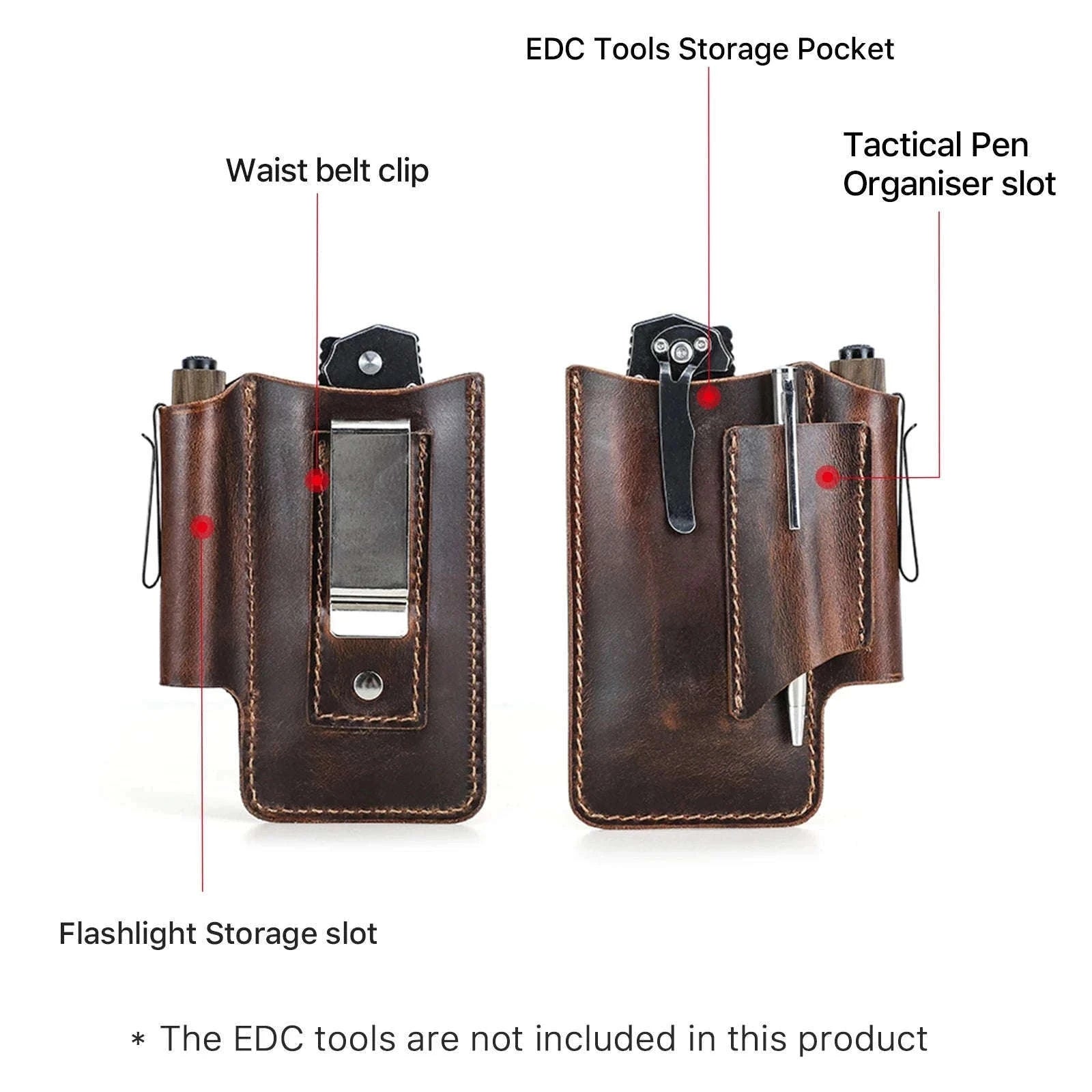Genuine Leather Tactical Tool Belt Pouch for Outdoor & Work Use-