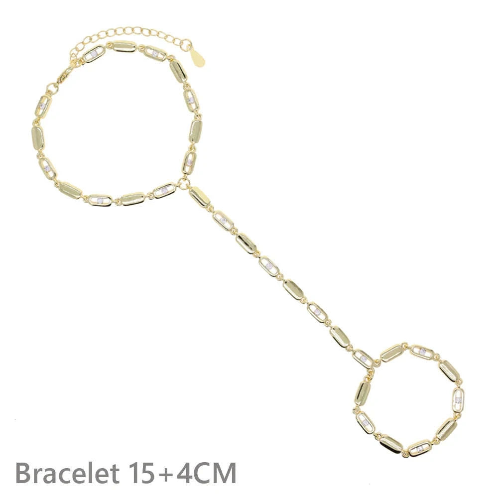 Geometric CZ Tennis Chain Y Lariat Necklace for Women – Elegant Choker Style-N482 gold
