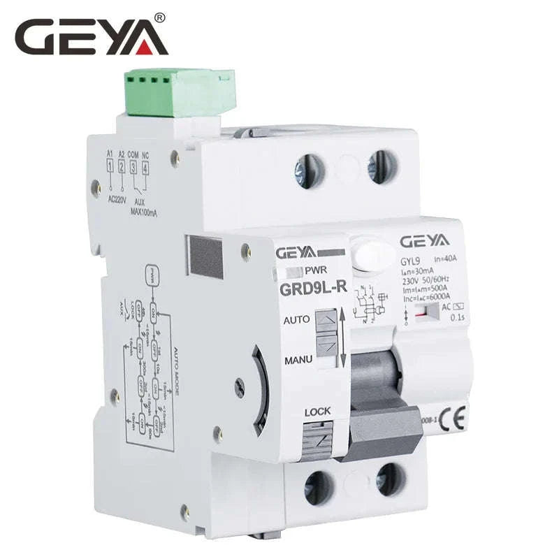 GEYA GRD9L‑R Automatic Reclosing RCD Circuit Breaker-RCCB-2P-40A-30mA / spain / GRD9L-R-AC220V