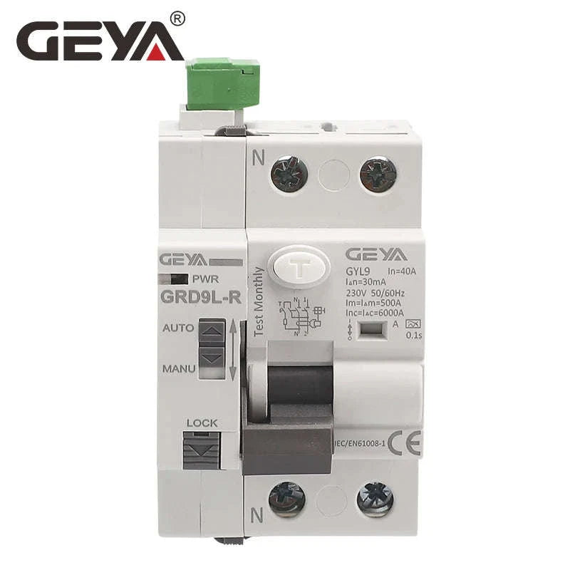 GEYA GRD9L Type A RCD Auto Recloser Differential Circuit Breaker-Type A-2P-40A-30mA / spain / GRD9L-R-AC220V-AUTO