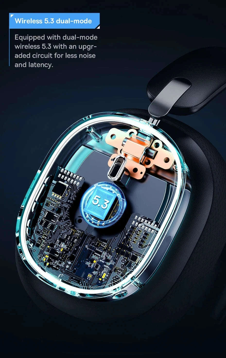 GH02 Gaming Wireless Headphone with Mic, Bluetooth 5.3, 40mm Driver, 2.4G/Wireless/Wired, RGB-Black / spain