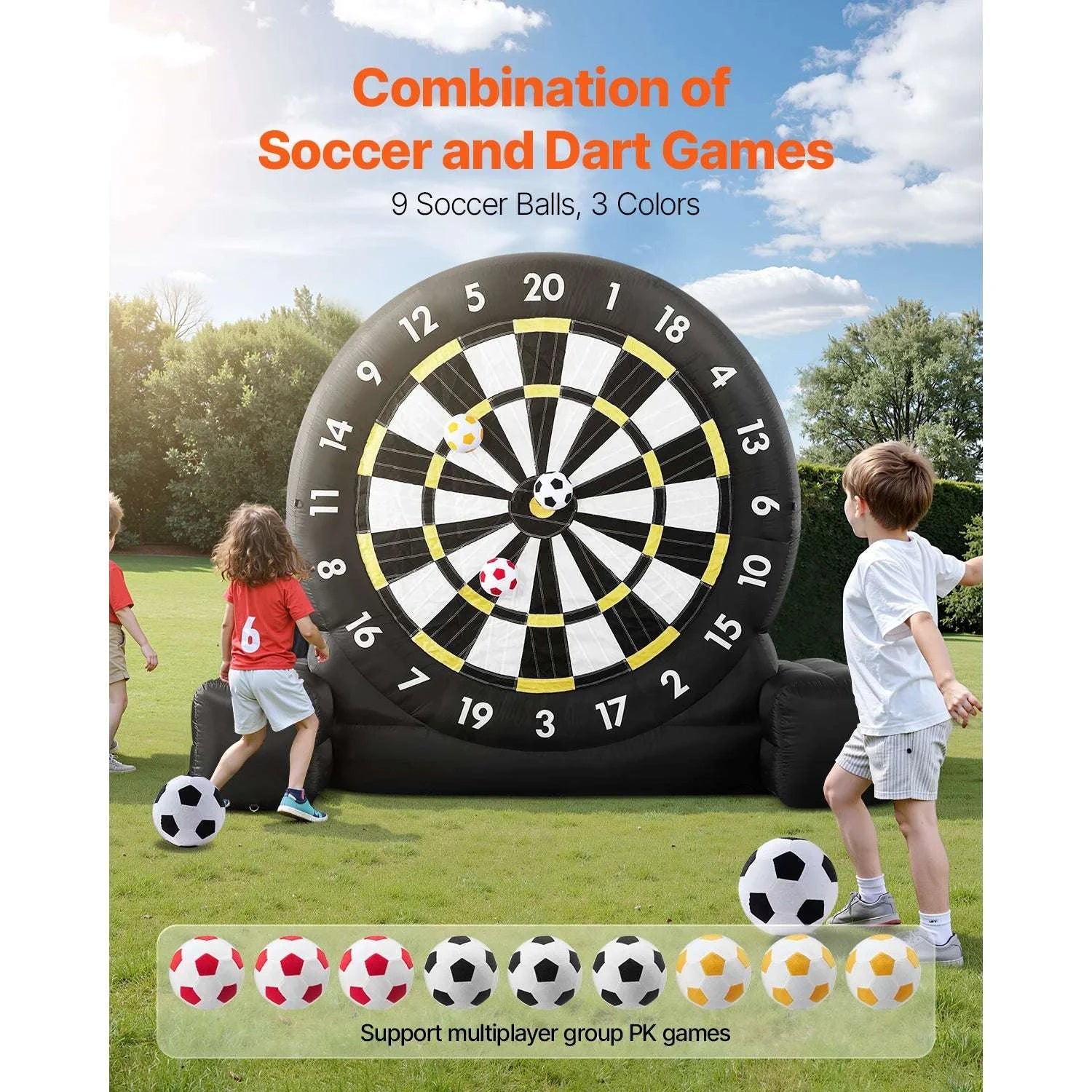 Giant Inflatable Soccer Dart Board Game with Balls & Pump-2.5m / United States