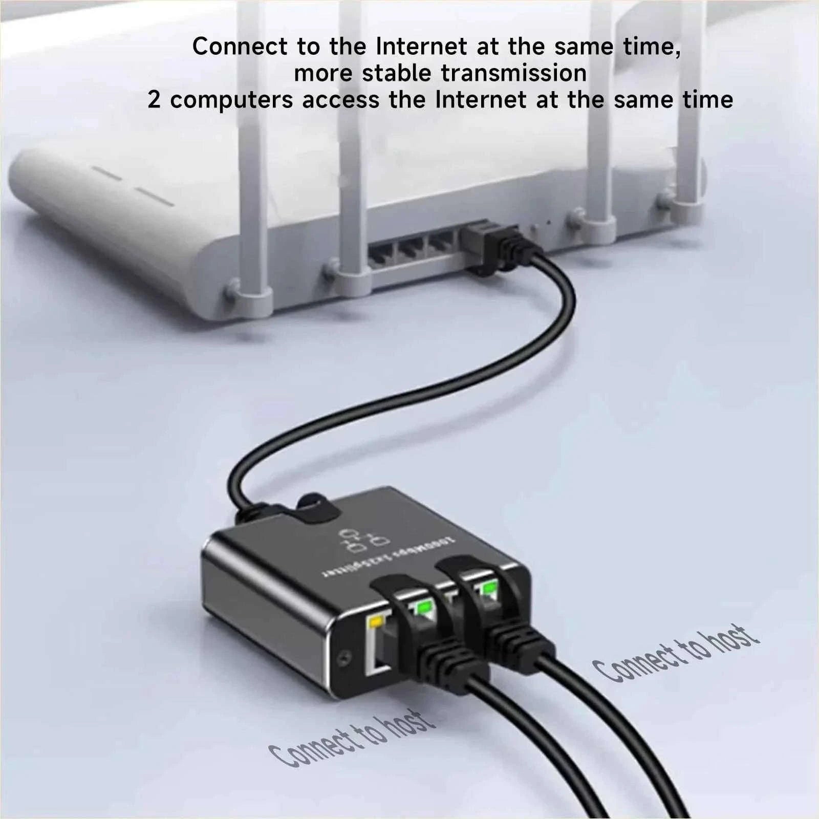 Gigabit RJ45 Ethernet Splitter 1 to 2 Adapter-1 to 2