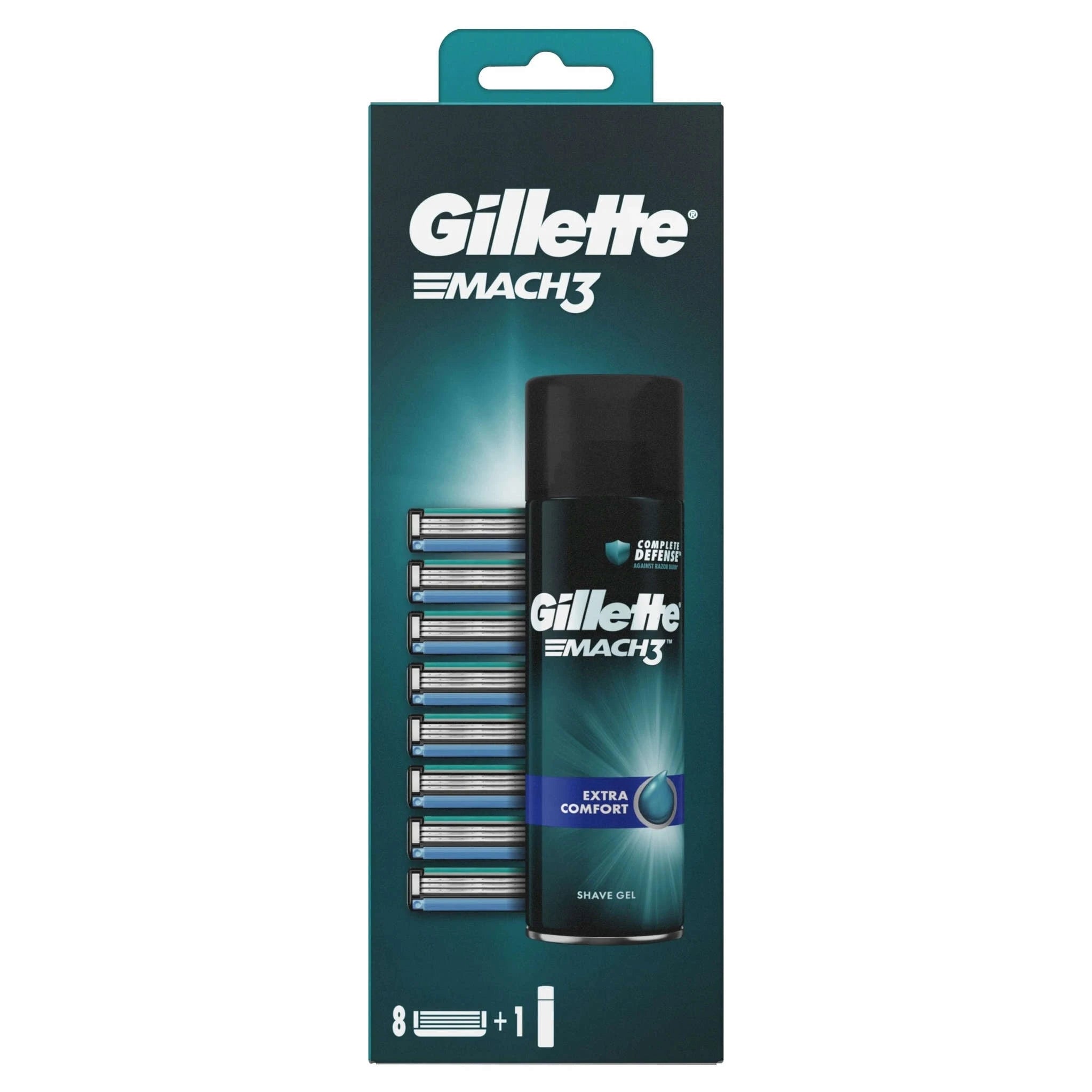 Gillette Mach3 Set Gel Sensitive with 8 Blades-Default Title