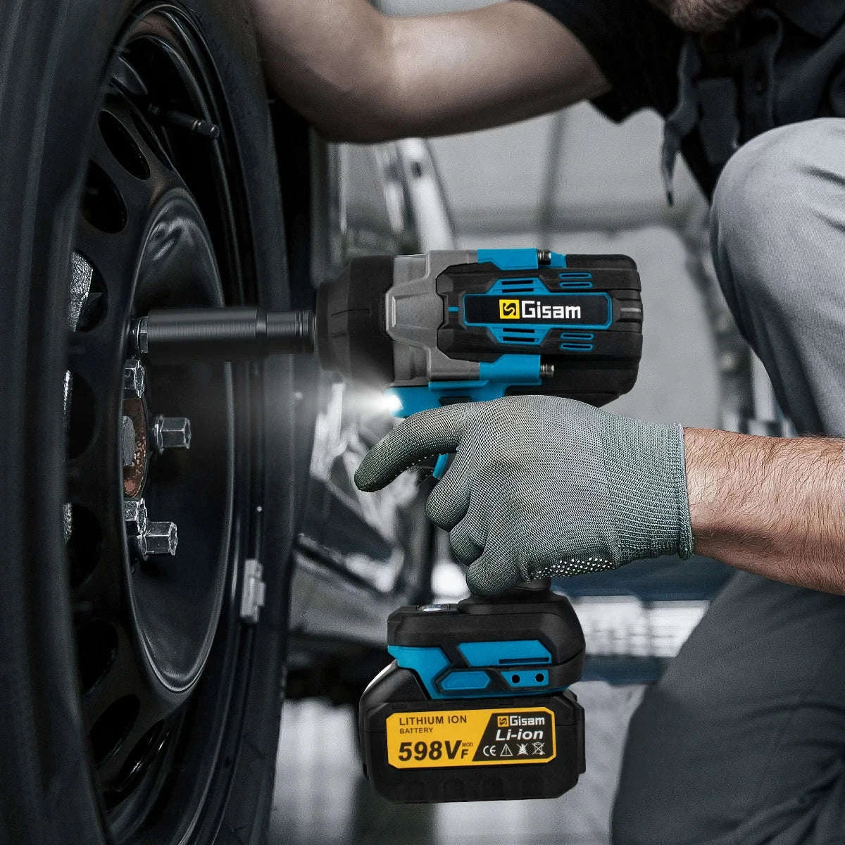 Gisam 2800N.M Brushless Electric Wrench for Makita 18V Batteries-2 Battery Plasticbox / GERMANY