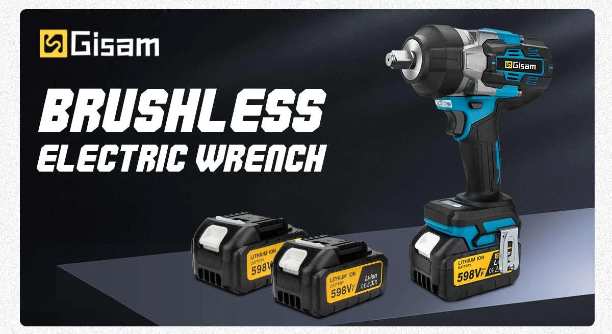 Gisam 2800N.M Brushless Electric Wrench for Makita 18V Batteries-2 Battery Plasticbox / GERMANY