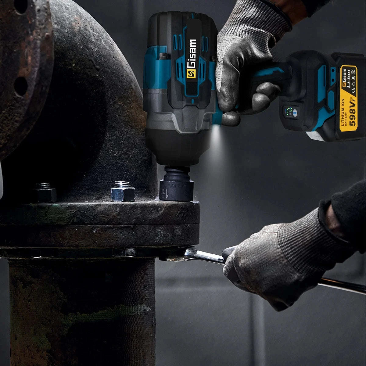 Gisam 2800N.M Brushless Electric Wrench for Makita 18V Batteries-2 Battery Plasticbox / GERMANY