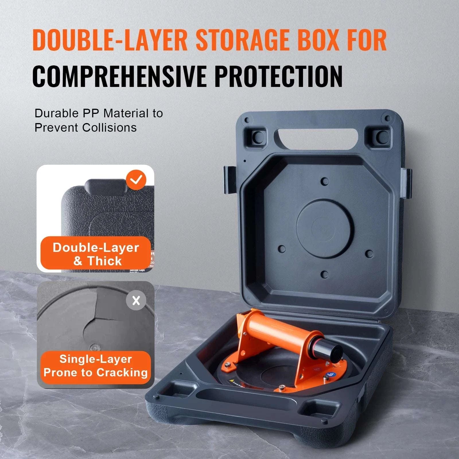 Glass Vacuum Suction Cup Lifter with Handle & Carry Case (8"/10")-1pc 8in Metal / UNITED KINGDOM