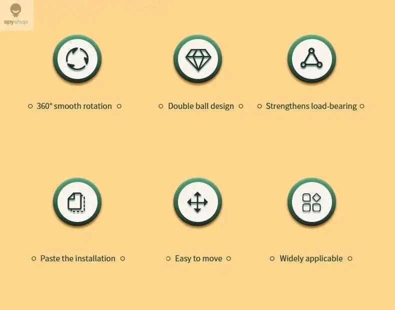 GlideOn Adhesive Casters – 4PCS Stick‑On Wheels for Effortless Furniture Movement-Nylon 4pcs