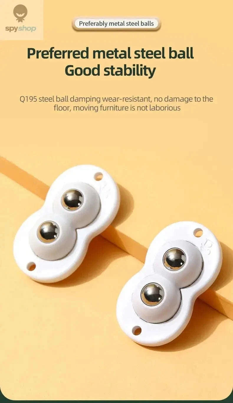 GlideOn Adhesive Casters – 4PCS Stick‑On Wheels for Effortless Furniture Movement-Nylon 4pcs