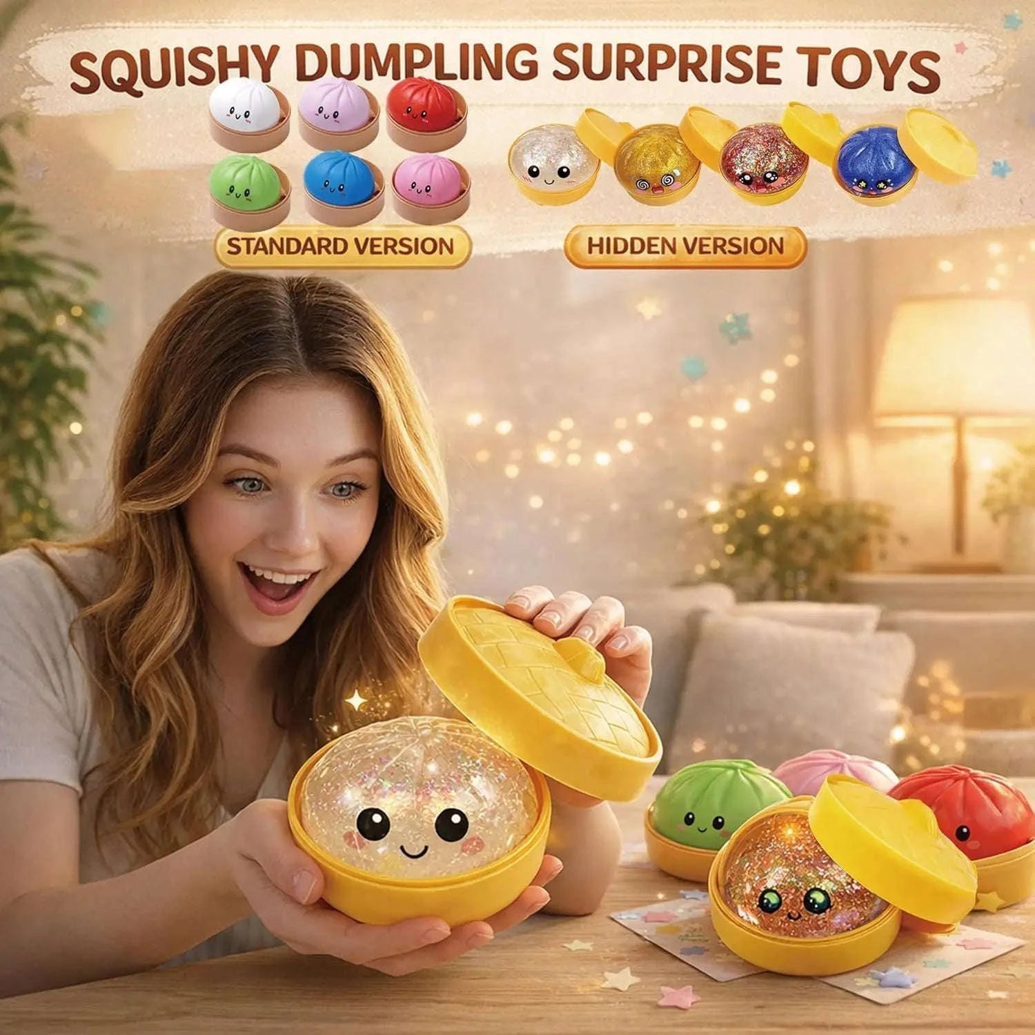 Glitter Dumpling Squishy Mystery Box, 10 Colors Random Gift-United States / 12pcs random color