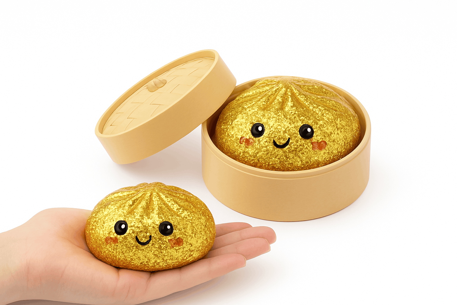 Glitter Dumpling Squishy Stress Relief Toy with Box-A