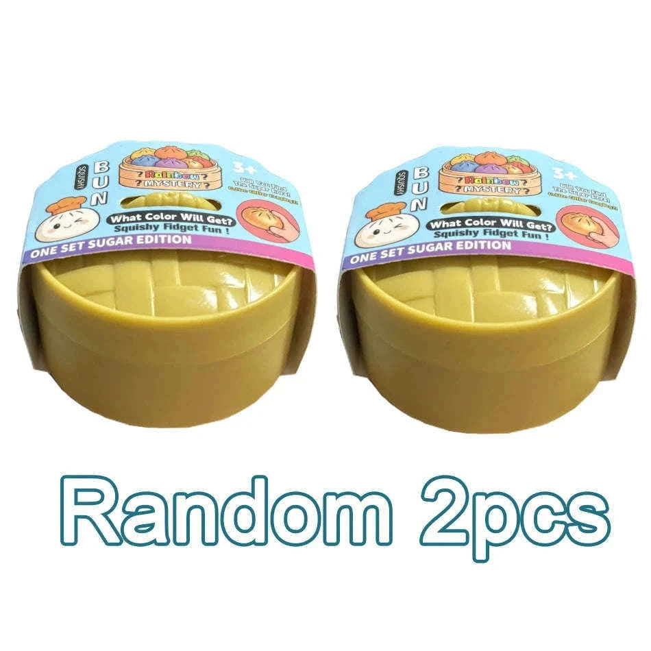 Glitter Dumpling Squishy Stress Relief TPR Dough Ball, 5-5.5cm-Random 6pcs