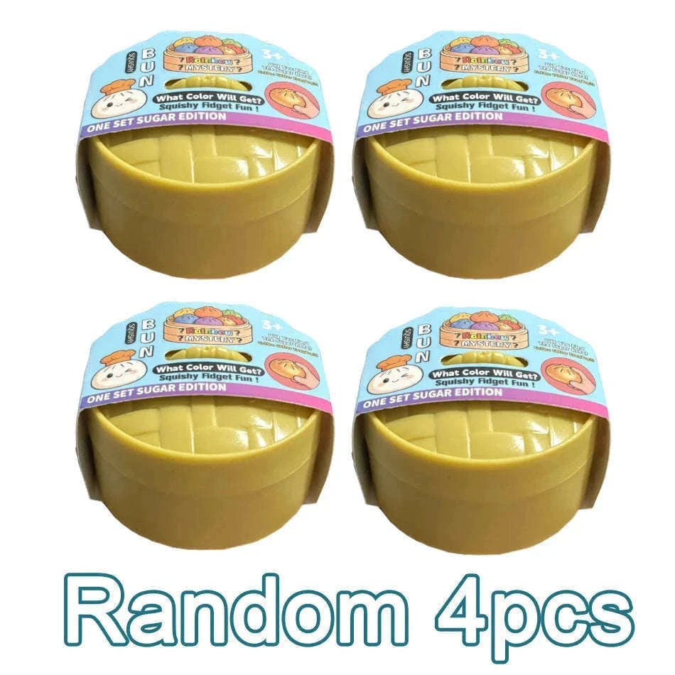 Glitter Dumpling Squishy Stress Relief TPR Dough Ball, 5-5.5cm-Random 6pcs