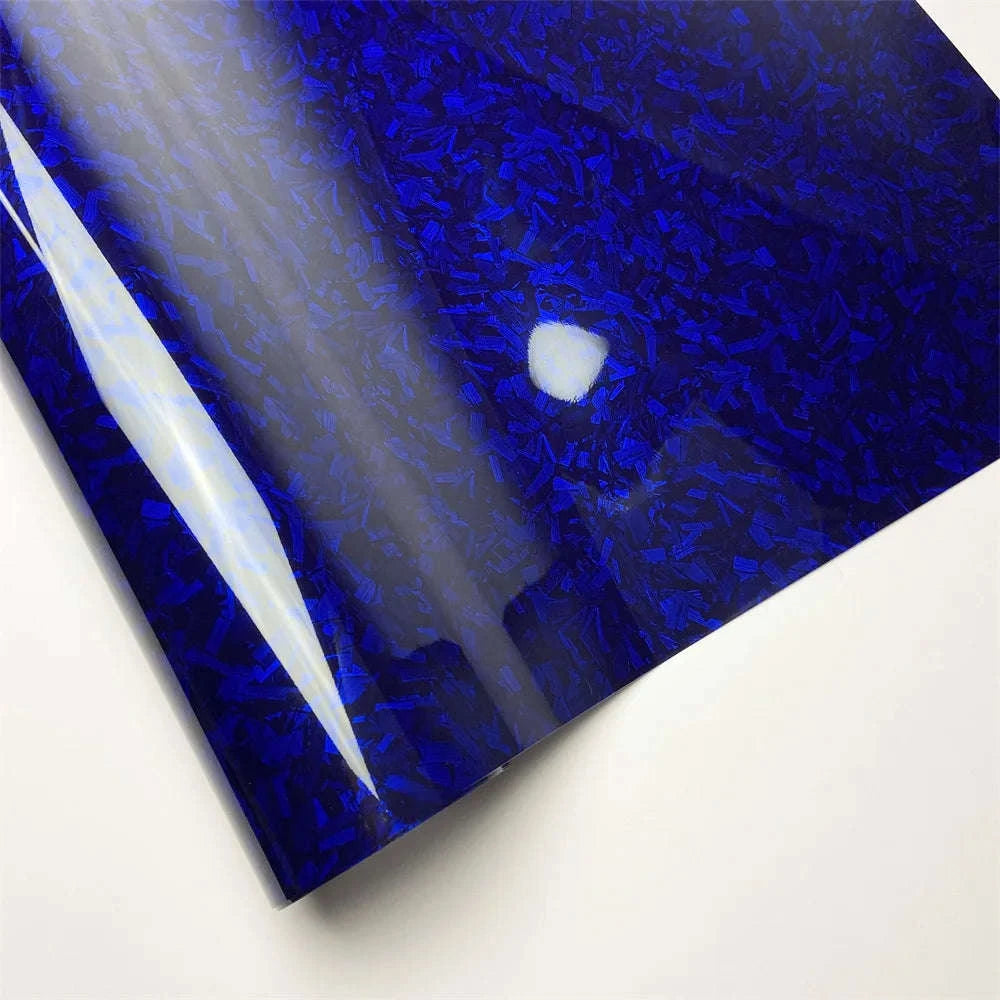 Glossy Forged Carbon Fiber Vinyl Wrap-Laser Silver / 30X152 CM
