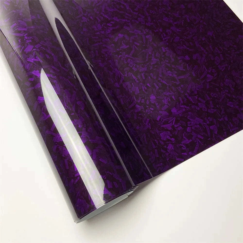 Glossy Forged Carbon Fiber Vinyl Wrap-Laser Silver / 30X152 CM