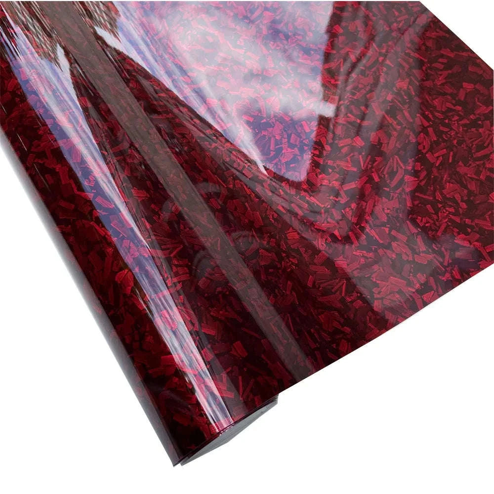 Glossy Forged Carbon Fiber Vinyl Wrap-Laser Silver / 30X152 CM