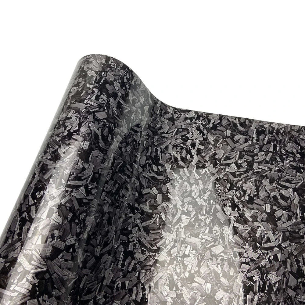 Glossy Forged Carbon Fiber Vinyl Wrap-Laser Silver / 30X152 CM