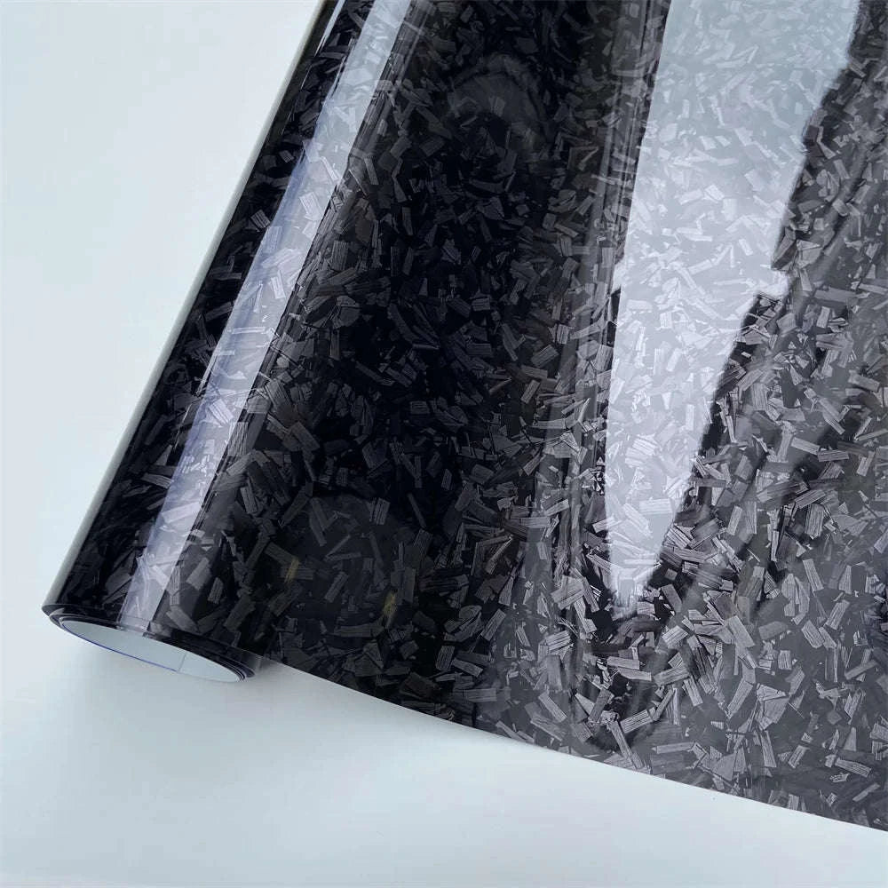 Glossy Forged Carbon Fiber Vinyl Wrap Self Adhesive Car Sticker-Laser Forged Carbon / 20X152 CM
