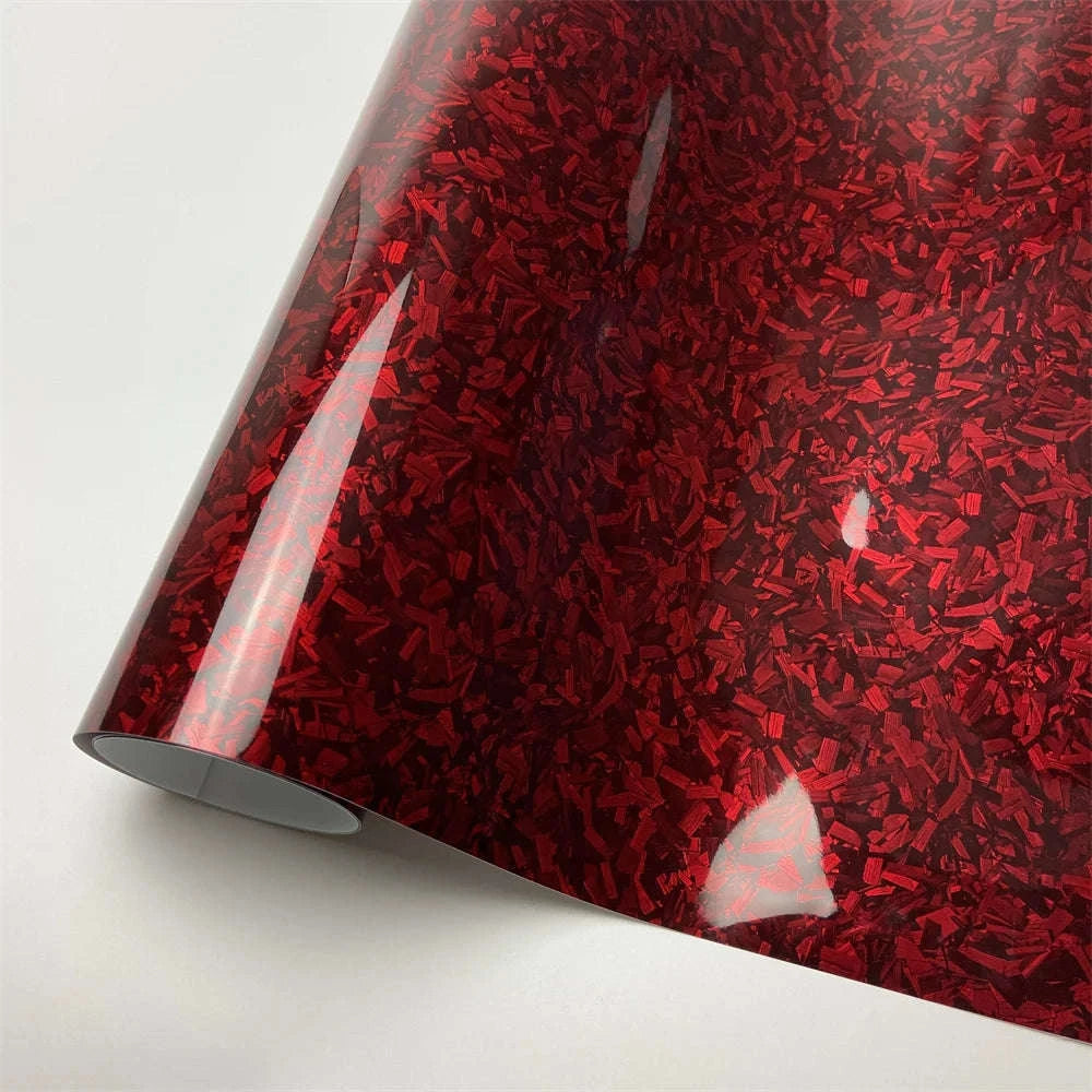Glossy Forged Carbon Fiber Vinyl Wrap Self Adhesive Car Sticker-Laser Forged Carbon / 20X152 CM