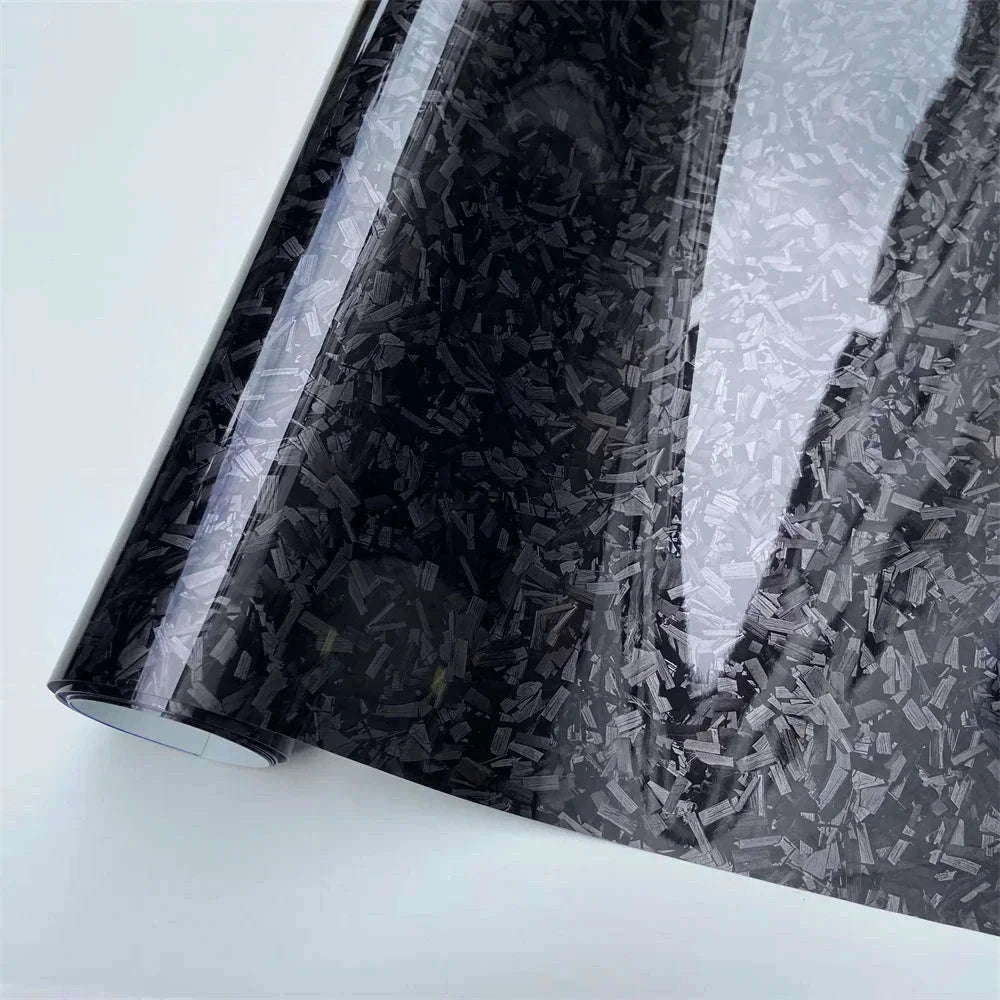 Glossy Forged Carbon Fiber Vinyl Wrap Self Adhesive Car Sticker-Laser Forged Carbon / 20X152 CM
