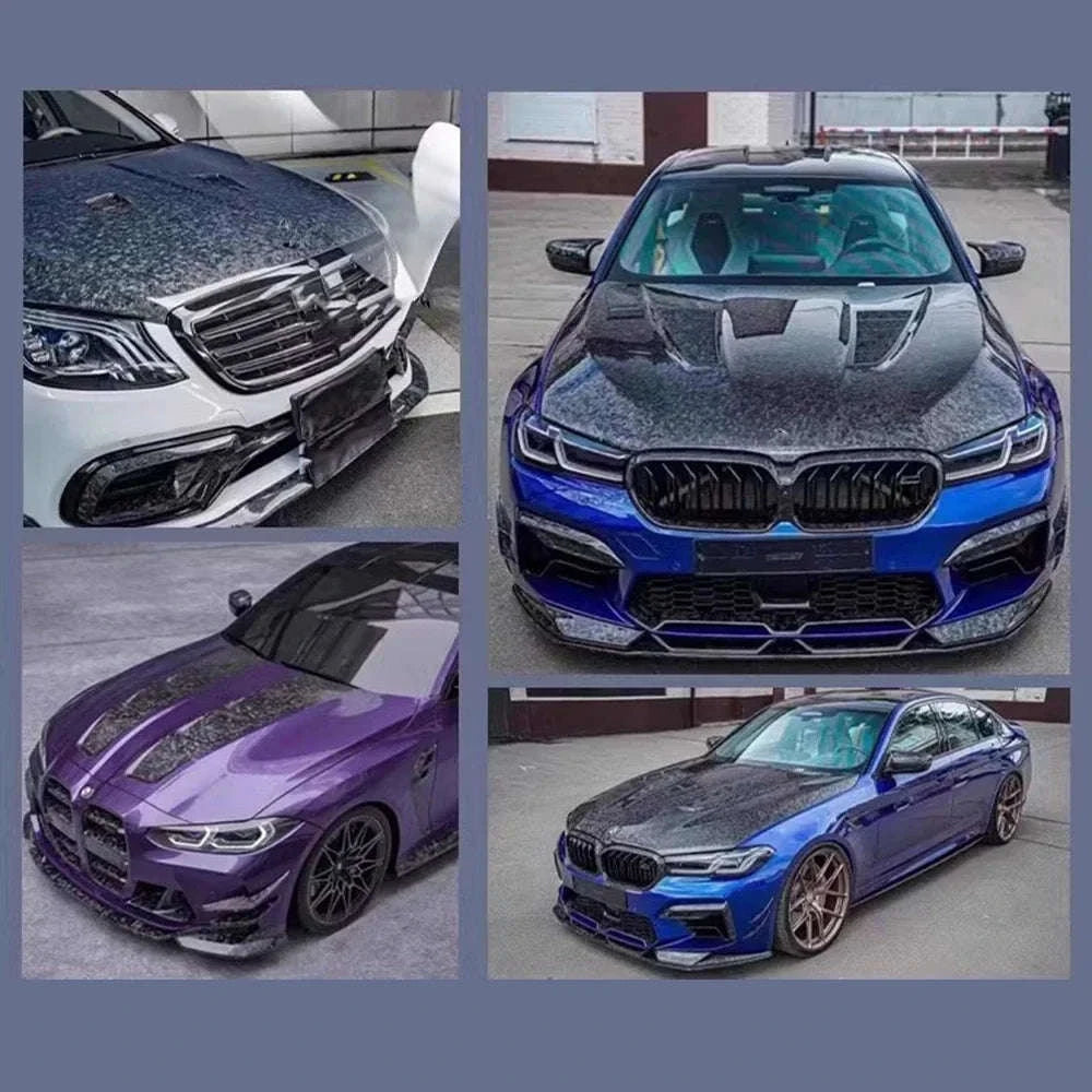 Glossy Forged Carbon Fiber Vinyl Wrap Self Adhesive Car Sticker-Laser Forged Carbon / 20X152 CM