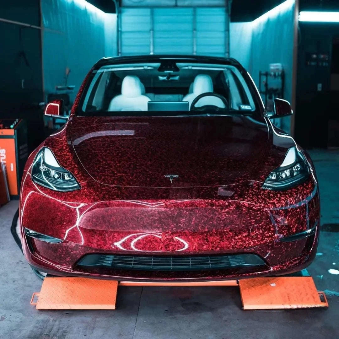 Glossy Forged Carbon Fiber Vinyl Wrap Self Adhesive Car Sticker-Laser Forged Carbon / 20X152 CM