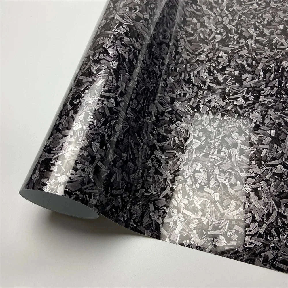 Glossy Forged Carbon Fiber Vinyl Wrap Self Adhesive Car Sticker-Laser Forged Carbon / 20X152 CM